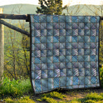 American Denim Patchwork Pattern Print Quilt