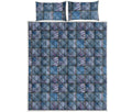 American Denim Patchwork Pattern Print Quilt Bed Set