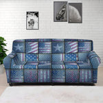American Denim Patchwork Pattern Print Sofa Cover