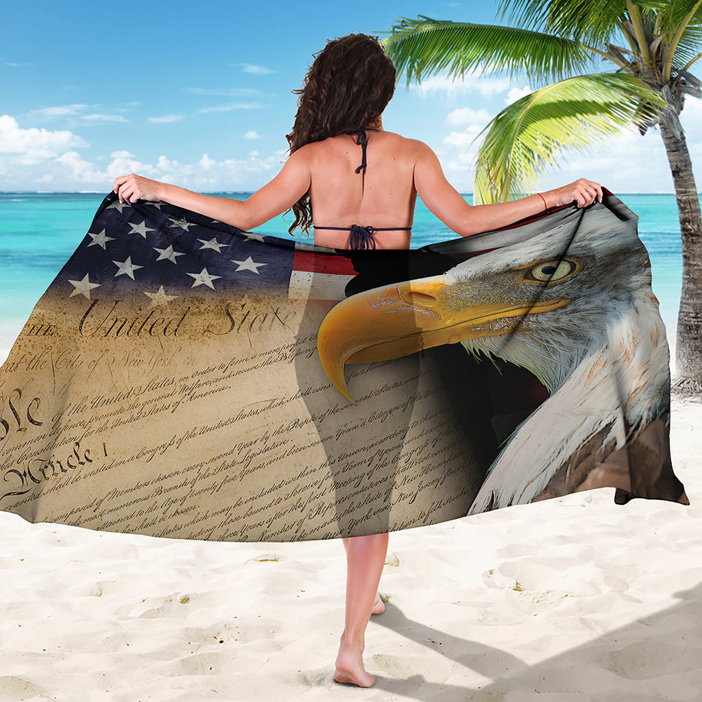 American Dream Of Liberty Print Beach Sarong Wrap
