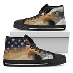 American Dream Of Liberty Print Black High Top Shoes