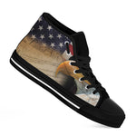 American Dream Of Liberty Print Black High Top Shoes