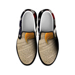 American Dream Of Liberty Print Black Slip On Shoes