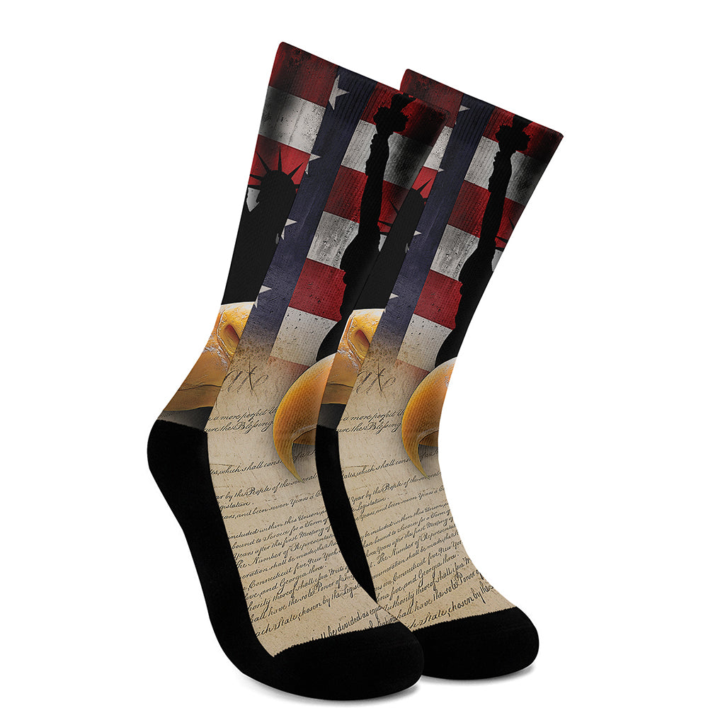 American Dream Of Liberty Print Crew Socks