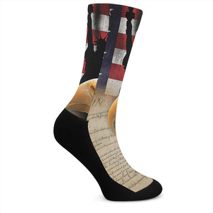 American Dream Of Liberty Print Crew Socks