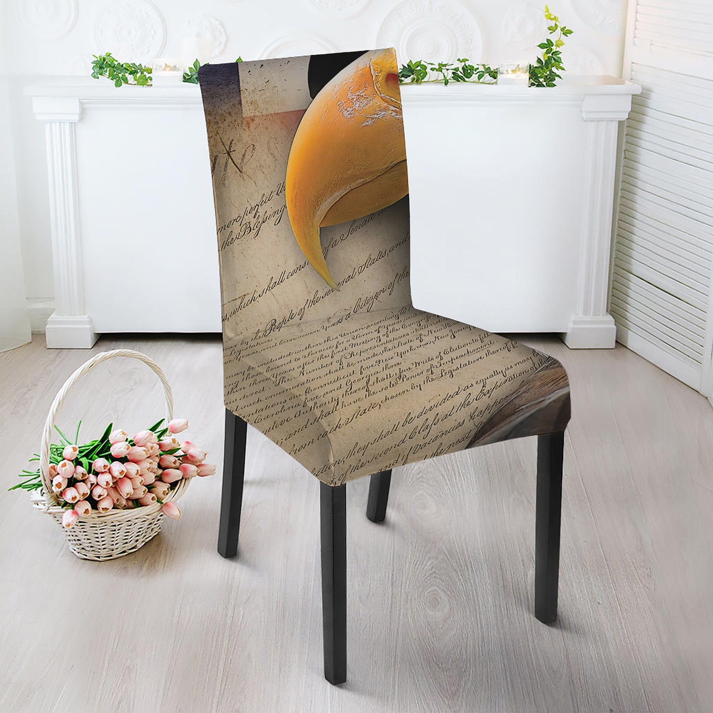 American Dream Of Liberty Print Dining Chair Slipcover