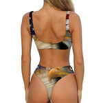 American Dream Of Liberty Print Front Bow Tie Bikini