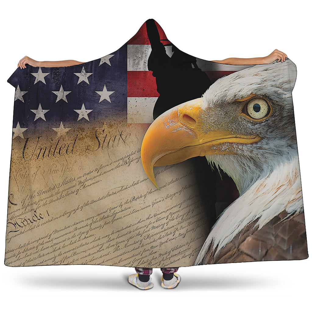 American Dream Of Liberty Print Hooded Blanket