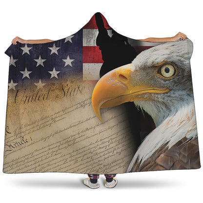 American Dream Of Liberty Print Hooded Blanket