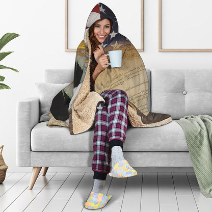 American Dream Of Liberty Print Hooded Blanket