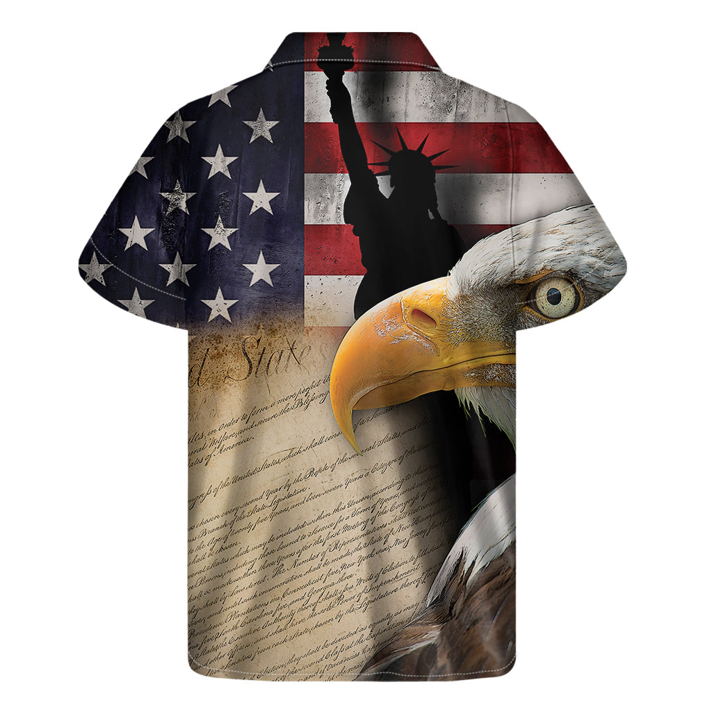 American Dream Of Liberty Print Men's Short Sleeve Shirt
