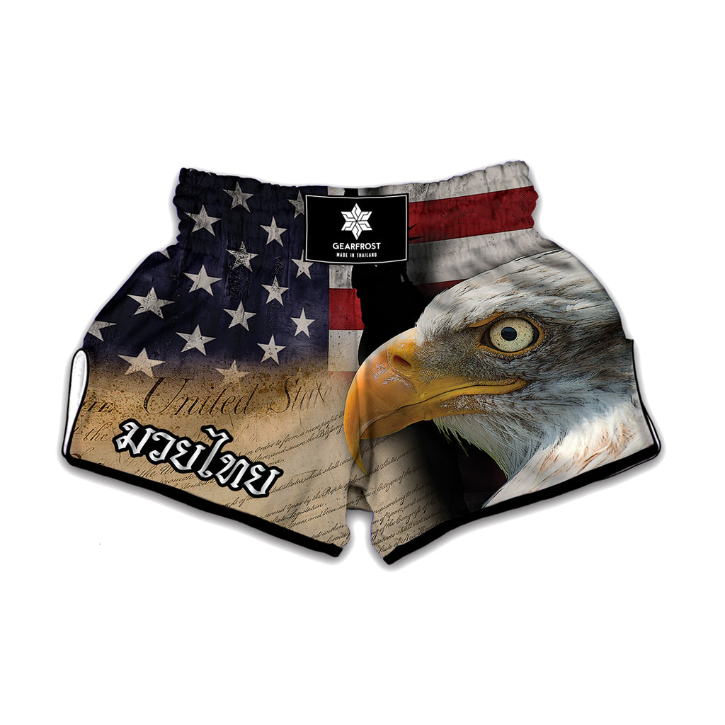 American Dream Of Liberty Print Muay Thai Boxing Shorts