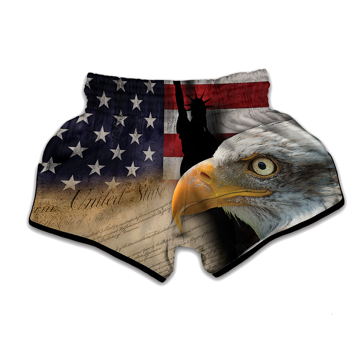 American Dream Of Liberty Print Muay Thai Boxing Shorts