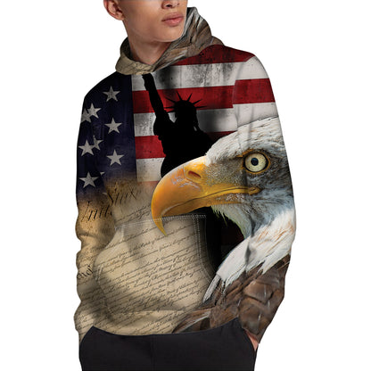 American Dream Of Liberty Print Pullover Hoodie