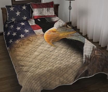 American Dream Of Liberty Print Quilt Bed Set