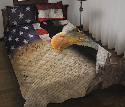 American Dream Of Liberty Print Quilt Bed Set