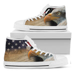 American Dream Of Liberty Print White High Top Shoes