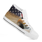 American Dream Of Liberty Print White High Top Shoes