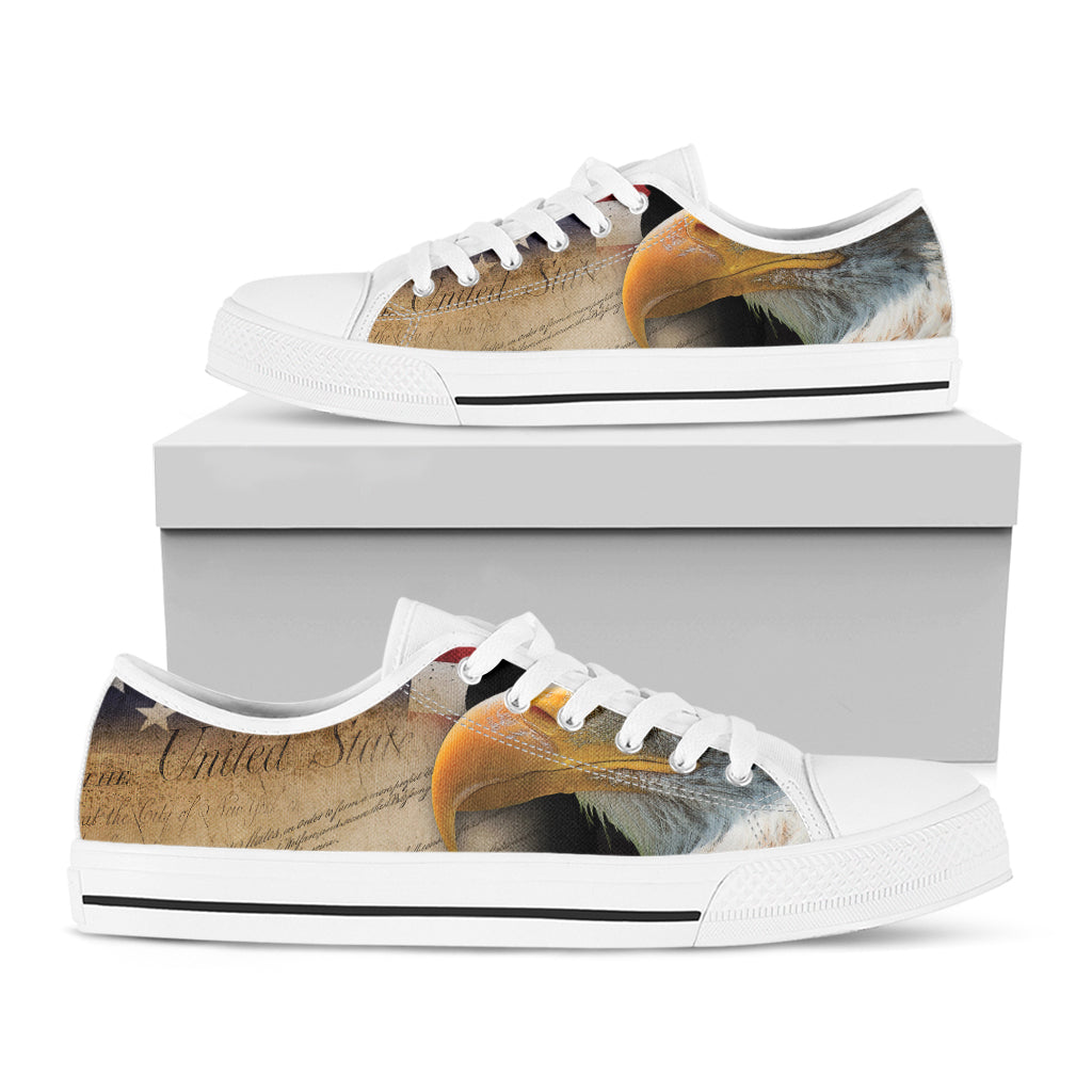 American Dream Of Liberty Print White Low Top Shoes