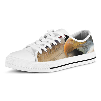 American Dream Of Liberty Print White Low Top Shoes