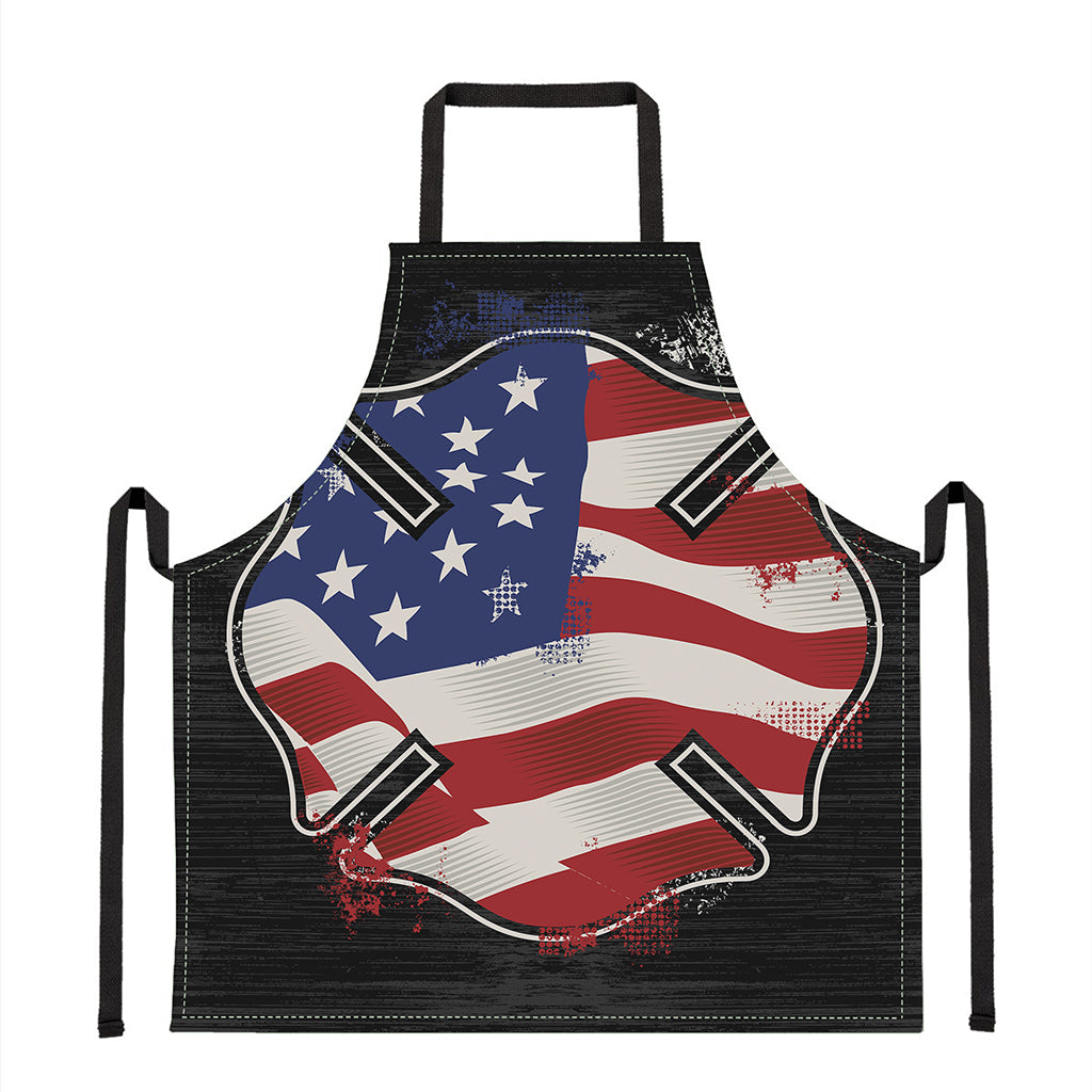 American Firefighter Emblem Print Apron