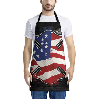 American Firefighter Emblem Print Apron