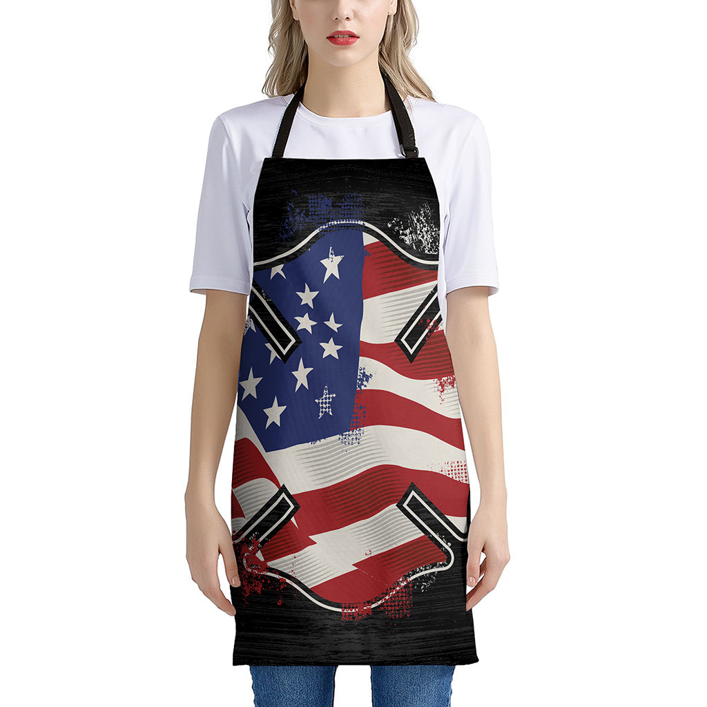 American Firefighter Emblem Print Apron