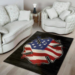 American Firefighter Emblem Print Area Rug