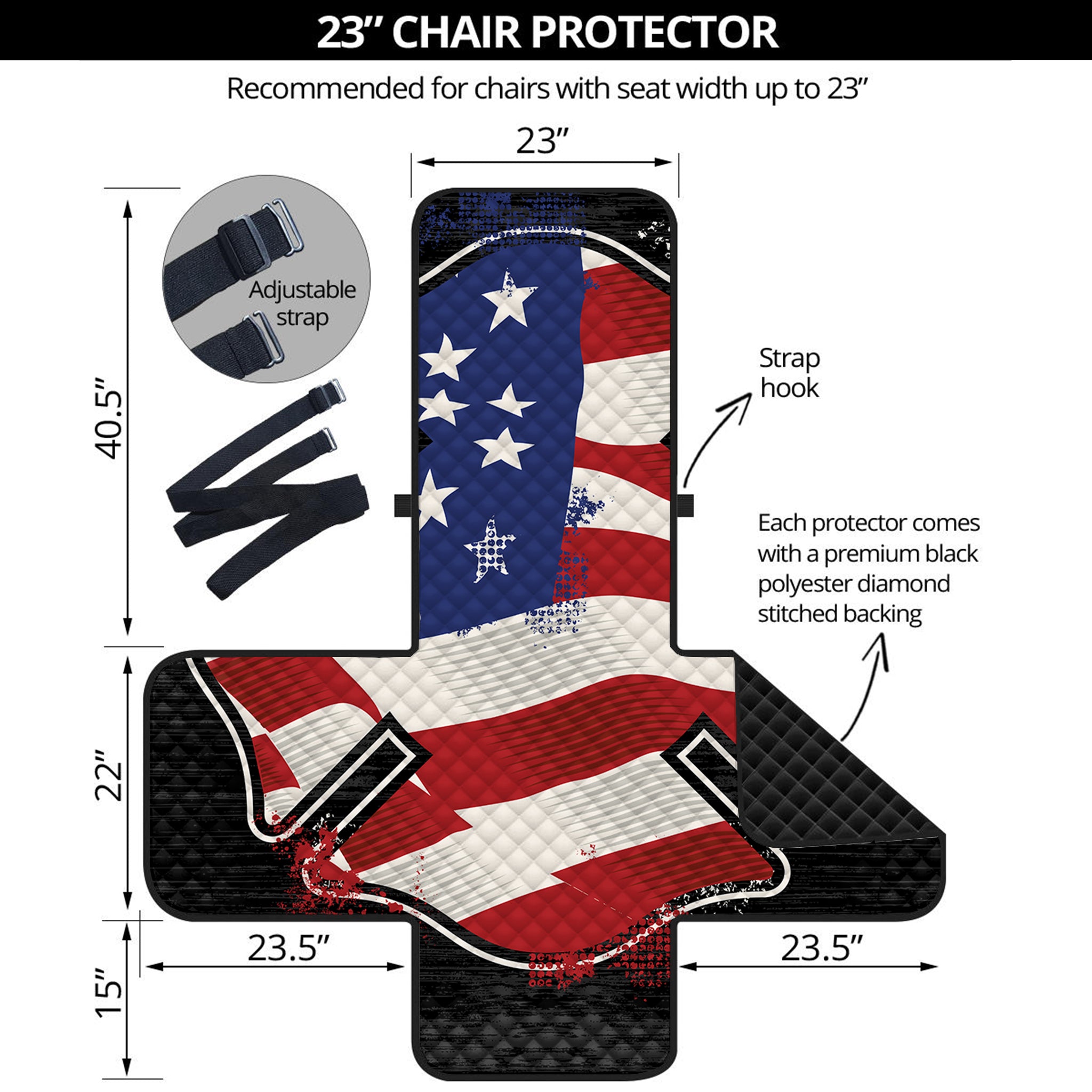 American Firefighter Emblem Print Armchair Protector