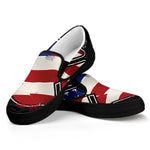 American Firefighter Emblem Print Black Slip On Shoes