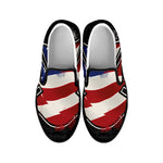 American Firefighter Emblem Print Black Slip On Shoes
