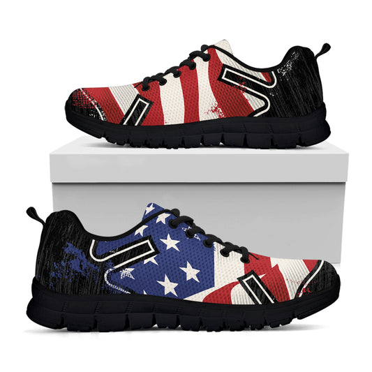 American Firefighter Emblem Print Black Sneakers