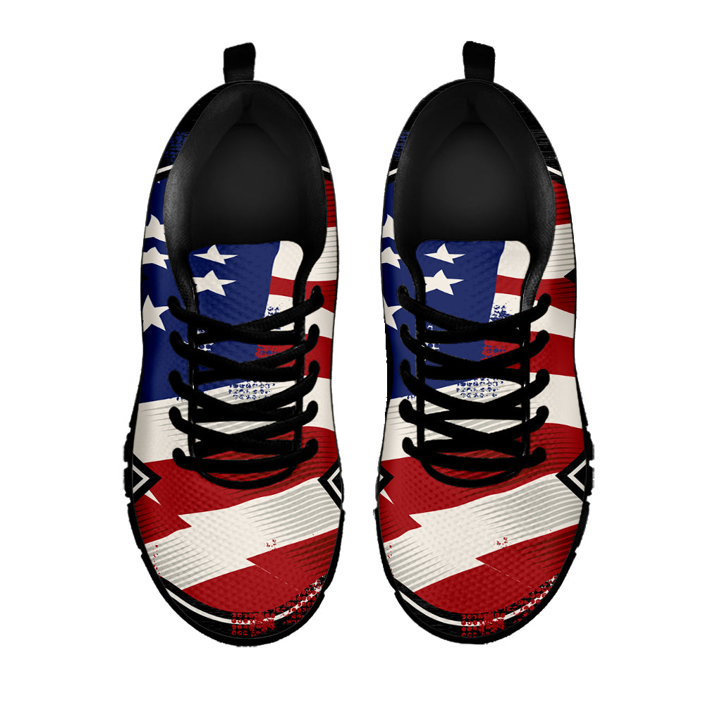 American Firefighter Emblem Print Black Sneakers