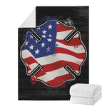 American Firefighter Emblem Print Blanket