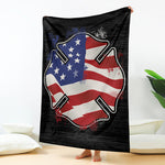 American Firefighter Emblem Print Blanket