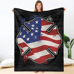 American Firefighter Emblem Print Blanket