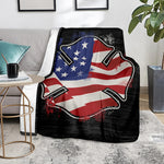 American Firefighter Emblem Print Blanket
