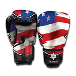 American Firefighter Emblem Print Boxing Gloves