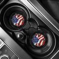 American Firefighter Emblem Print Car Coasters