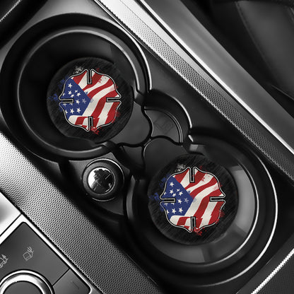 American Firefighter Emblem Print Car Coasters
