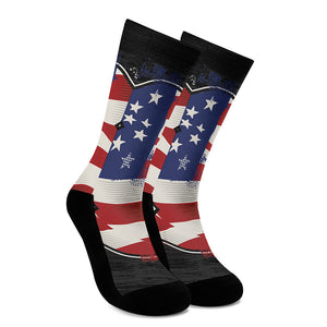 American Firefighter Emblem Print Crew Socks