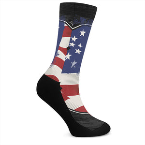 American Firefighter Emblem Print Crew Socks