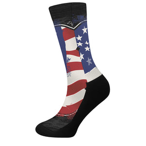 American Firefighter Emblem Print Crew Socks