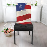 American Firefighter Emblem Print Dining Chair Slipcover