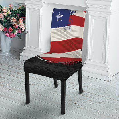 American Firefighter Emblem Print Dining Chair Slipcover