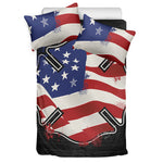 American Firefighter Emblem Print Duvet Cover Bedding Set