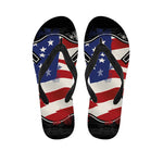 American Firefighter Emblem Print Flip Flops