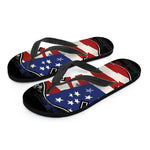 American Firefighter Emblem Print Flip Flops