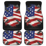 American Firefighter Emblem Print Front and Back Car Floor Mats