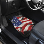 American Firefighter Emblem Print Front and Back Car Floor Mats